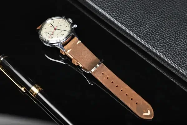 brown leather strap Seagull 1963